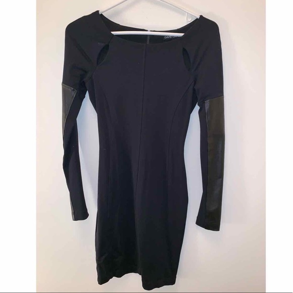David Lerner - "Cutout Dress With Leather Sleeves" - Picture 5 of 8